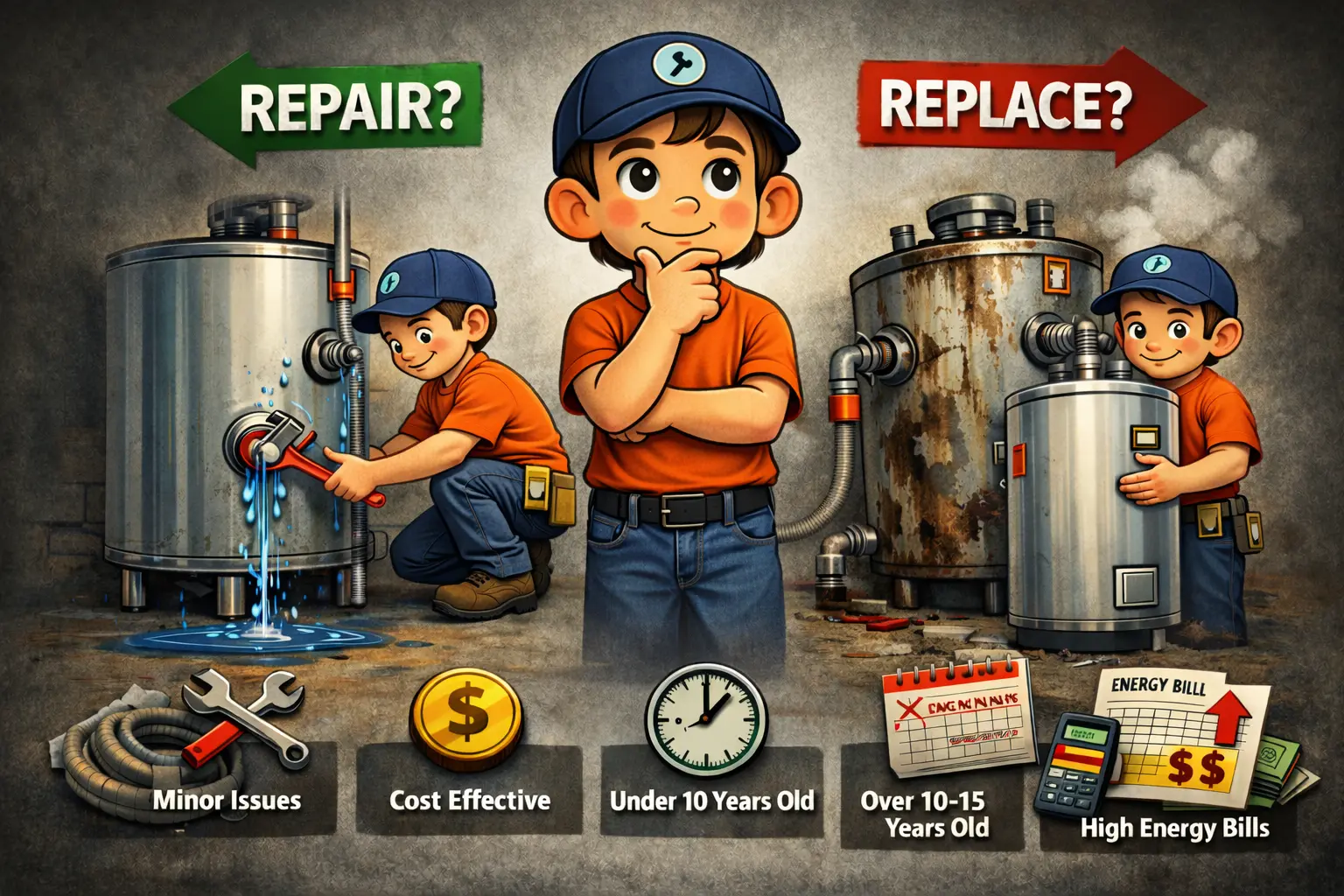 Water Heater Repair vs Replacement: How to Decide